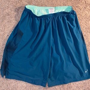 Nike Dri-FIT Running Shorts Mens Size XL Teal Green Pro Liner Zip Sport Pocket
